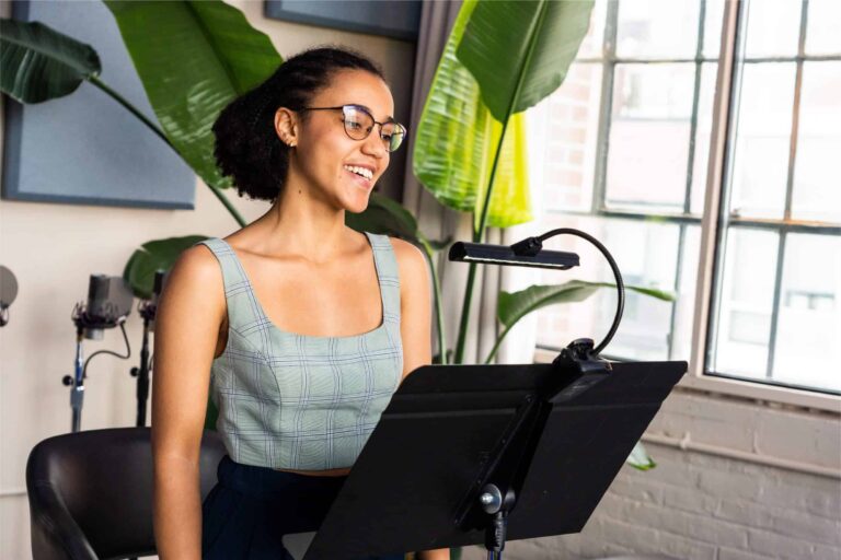 High school student preparing for college music theater auditions at Pearson Studios Hoboken
