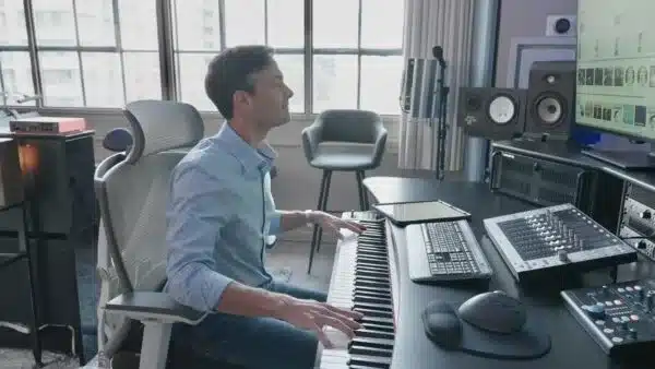 Scott Pearson providing professional piano accompaniment and scene reading for an actor's self-tape session in Hoboken